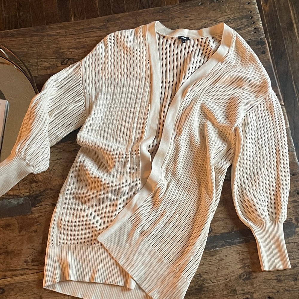 Express Cream Women's Cardigan Sweater